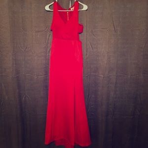 Sexy red cutout evening gown
